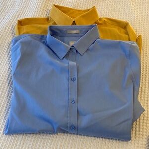 2 blouses
blue - sz 12 is Chicos 2
gold - sz 10 is Chicos 1.5
you get both